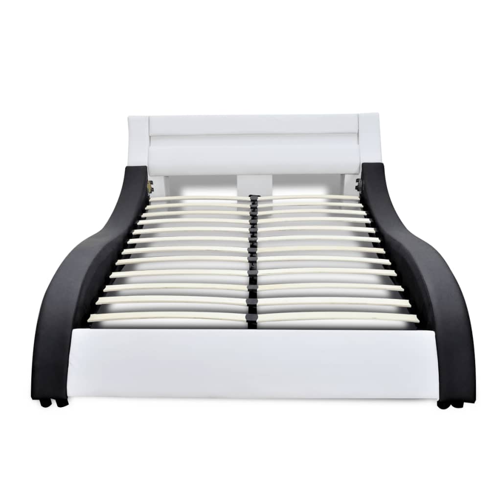 

vidaXL Bed met traagschuim matras LED kunstleer 140x200 cm