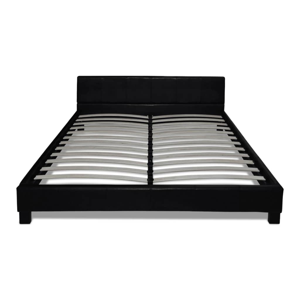 

vidaXL Bed met traagschuim matras kunstleer zwart 180x200 cm