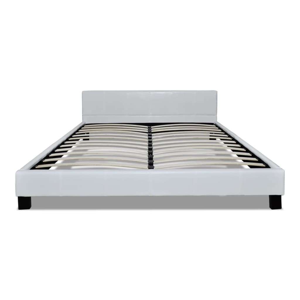 

vidaXL Bed met traagschuim matras kunstleer wit 180x200 cm