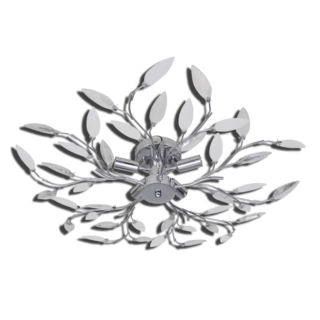 Lampada Da Soffitto Bianca Trasparente Cristalli Acrilici 5 E14 VidaXL 15 width=274