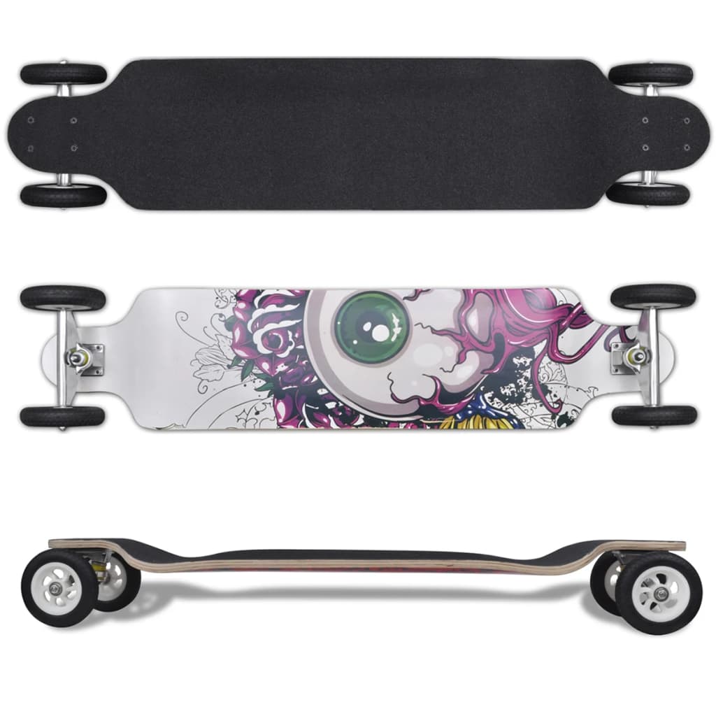 Longboard suurilla renkailla drop-down silmämunakuvio 103 cm