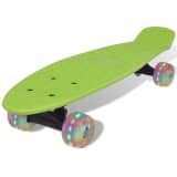 Skateboard Ρετρό Πράσινο με LED Τροχούς