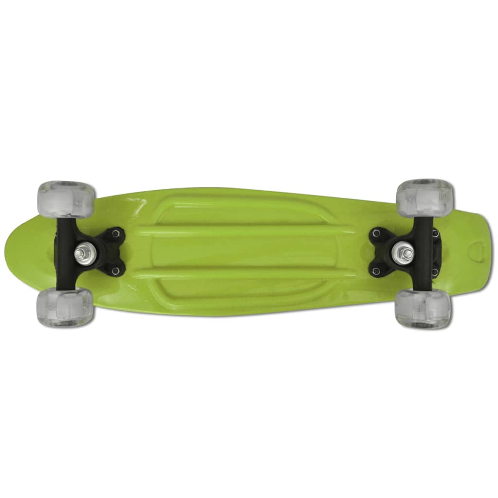 Grønt retro skateboard med LED-hjul