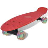 Skateboard Ρετρό Κόκκινο με LED Τροχούς