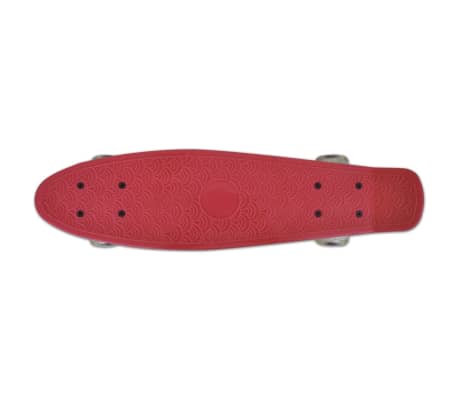 Skateboard, Rot Retro mit LED Rollen