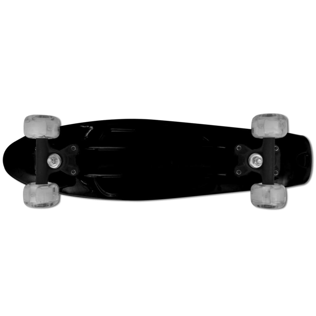 Skateboard rétro noir avec roues à LED