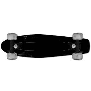 Retro Riedlentė su LED Lemputėmis Ratukuose, Juoda