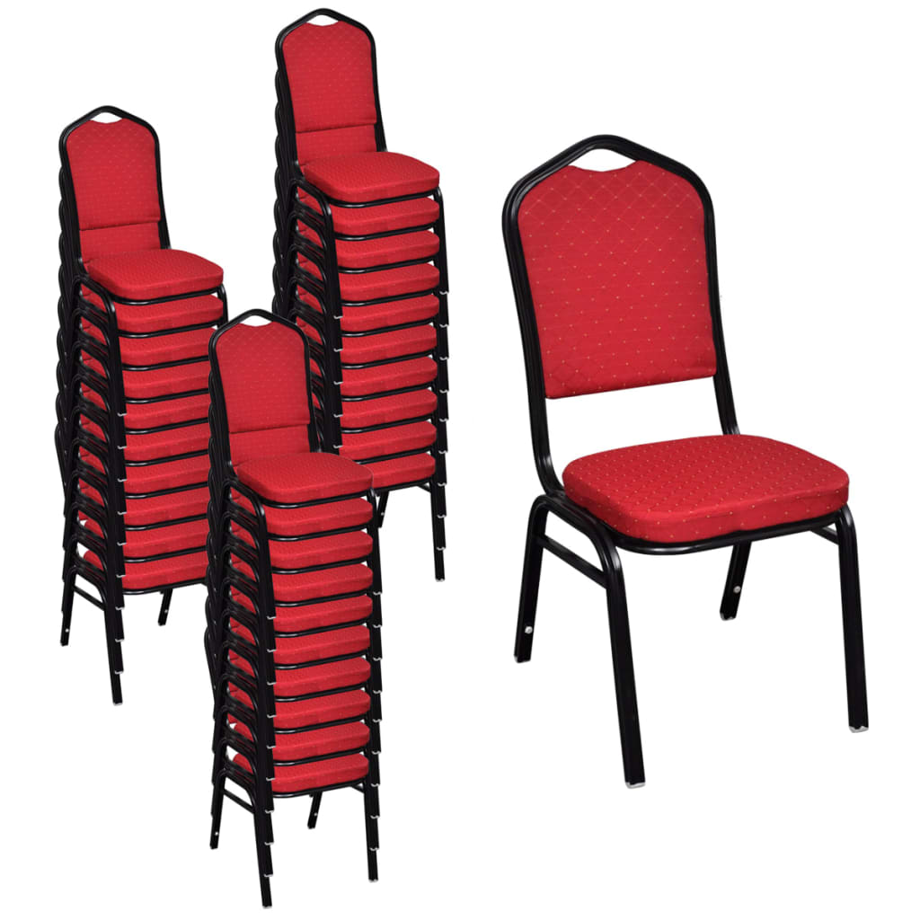 6: vidaXL spisebordsstole 30 stk. stof rød