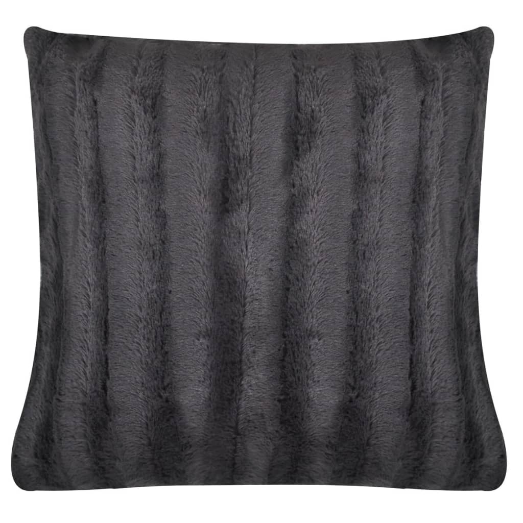 2 almohadas decorativas grises de piel artificial, 45 x 45 cm