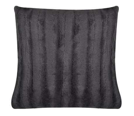 2 almohadas decorativas grises de piel artificial, 45 x 45 cm