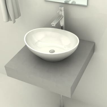 Concrete Bathroom Countertop With 1 Ceramic Basin Vidaxl Co Uk Concrete Bathroom Countertop With 1 Ceramic Basin 8