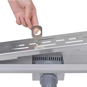 Duschablauf Wasserrinne Edelstahl gerade Linien 1240 x 110 mm