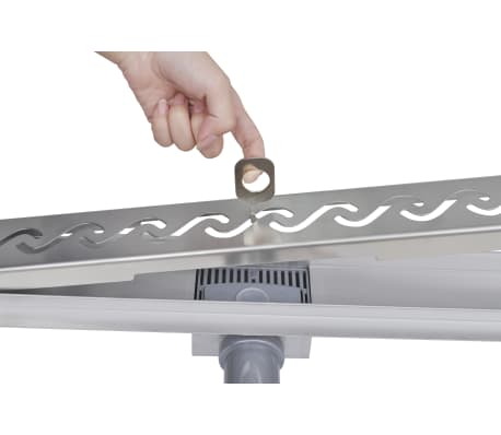 Rustfritt St&aring;l Line&aelig;r Dusj Avl&oslash;p B&oslash;lgeform 740 x 110 mm