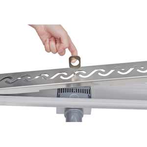 Rustfritt St&aring;l Line&aelig;r Dusj Avl&oslash;p B&oslash;lgeform 740 x 110 mm