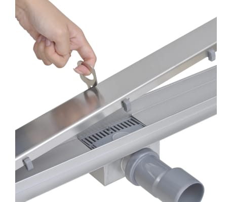 Ruostumaton Ter&auml;s Lineaarinen Suihku Lattiakaivo 840 x 110 mm