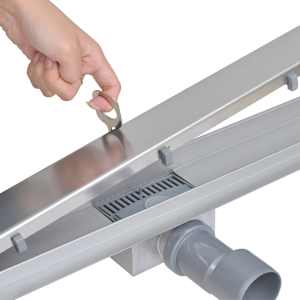 Ruostumaton Ter&auml;s Lineaarinen Suihku Lattiakaivo 840 x 110 mm