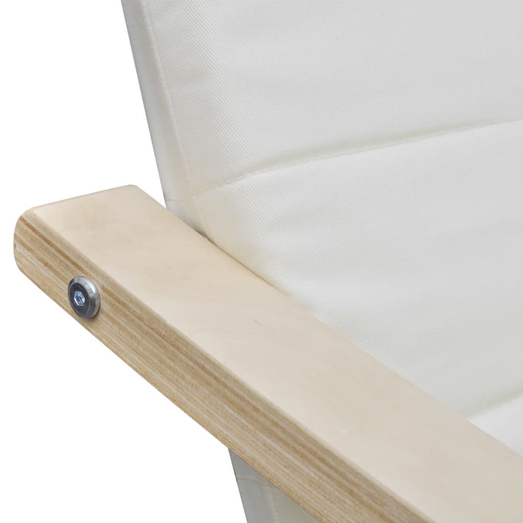 vidaXL Fotelj z okvirjem iz ukrivljenega lesa krem blago