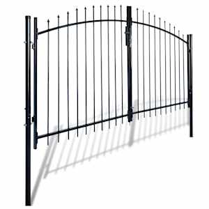 vidaXL Dvigubi tvoros vartai su iečių vir&scaron;ugal. 300 x 200 cm