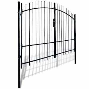 vidaXL Dvigubi tvoros vartai su iečių vir&scaron;ugal. 300 x 225 cm