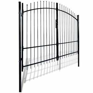 vidaXL Dvigubi tvoros vartai su iečių vir&scaron;ugal. 300 x 248 cm