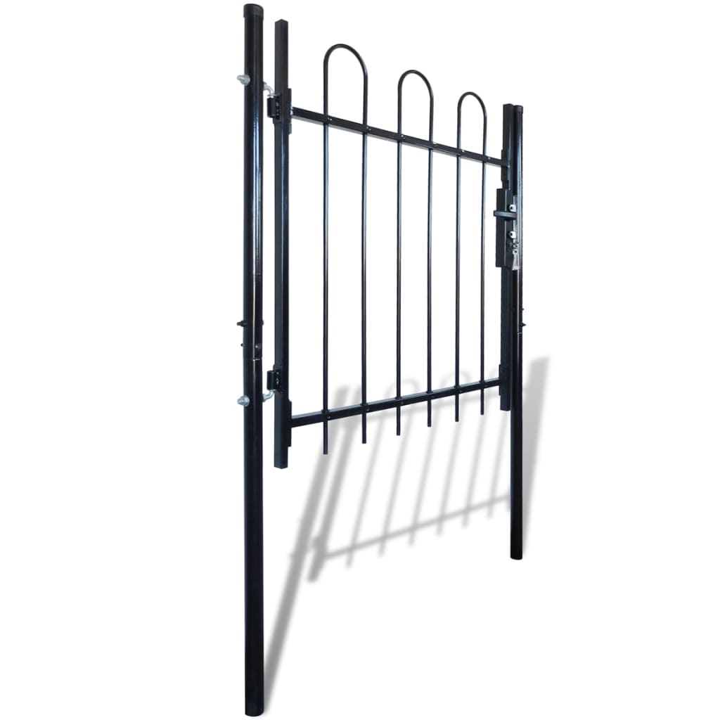 Single Door Fence Gate with Hoop Top 100 x 100 cm