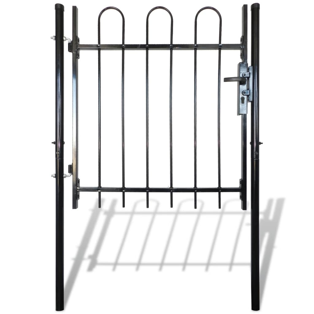 Single Door Fence Gate with Hoop Top 100 x 120 cm