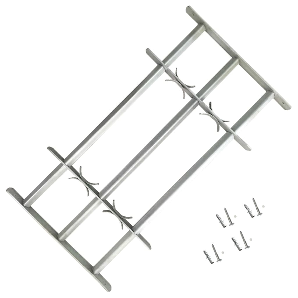 vidaXL Fenstergitter Verstellbar mit 3 Querstäben 500-650 mm