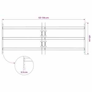 Mřížky oken 700-1050 mm Pozinkovaná ocel Stříbrná - obrázek 7