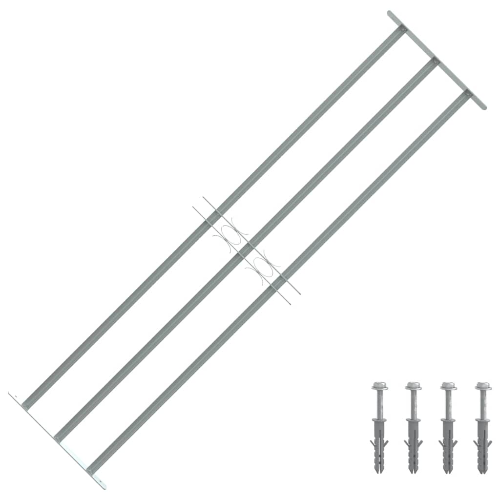 vidaXL Fenstergitter Verstellbar mit 3 Querstäben 1000-1500 mm