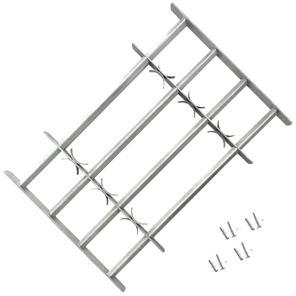 vidaXL Fenstergitter Verstellbar mit 4 Querstäben 500-650 mm