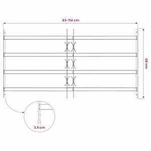 Mřížky oken 700-1050 mm Pozinkovaná ocel Stříbrná - obrázek 7