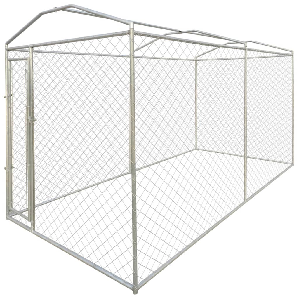 

vidaXL Hondenkennel voor buiten met dak 4x2x2,4 m