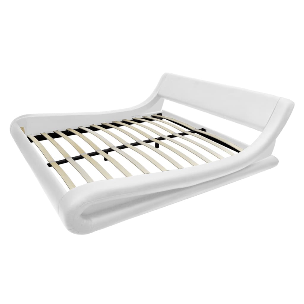 

vidaXL Bed met traagschuim matras kunstleer wit 180x200 cm
