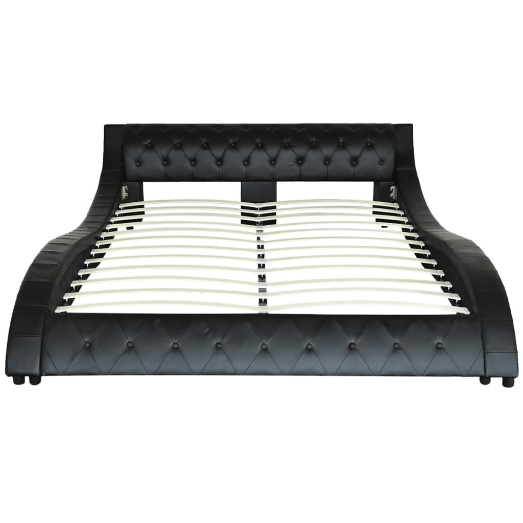 

vidaXL Bed met traagschuim matras kunstleer zwart 140x200 cm