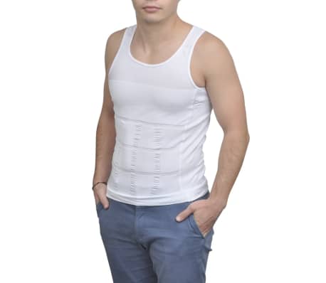 2 pcs Men's Slimming Body Shaper Vest Black / White Size L