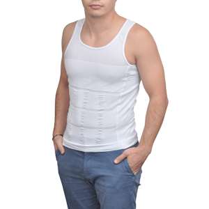 2 pcs Men‘s Slimming Body Shaper Vest Black / White Size XXL
