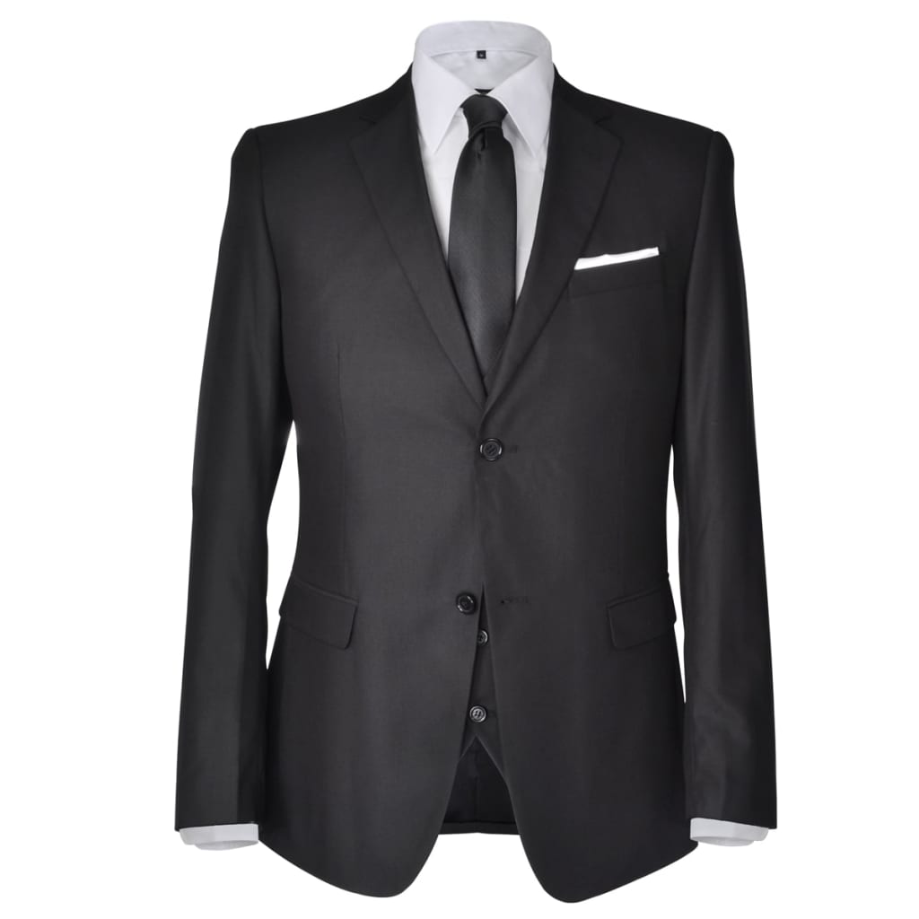 Three Piece Men's Business Suit Size 46 Black