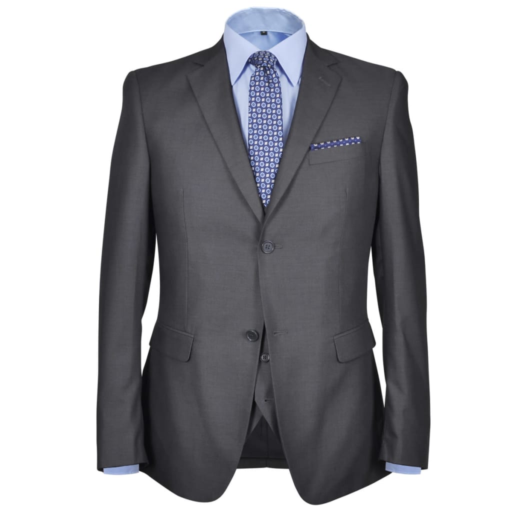 Three Piece Men's Business Suit Size 50 Anthracite Grey