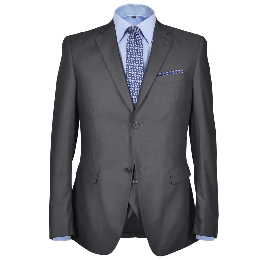 Three Piece Men's Business Suit Size 54 Anthracite Grey