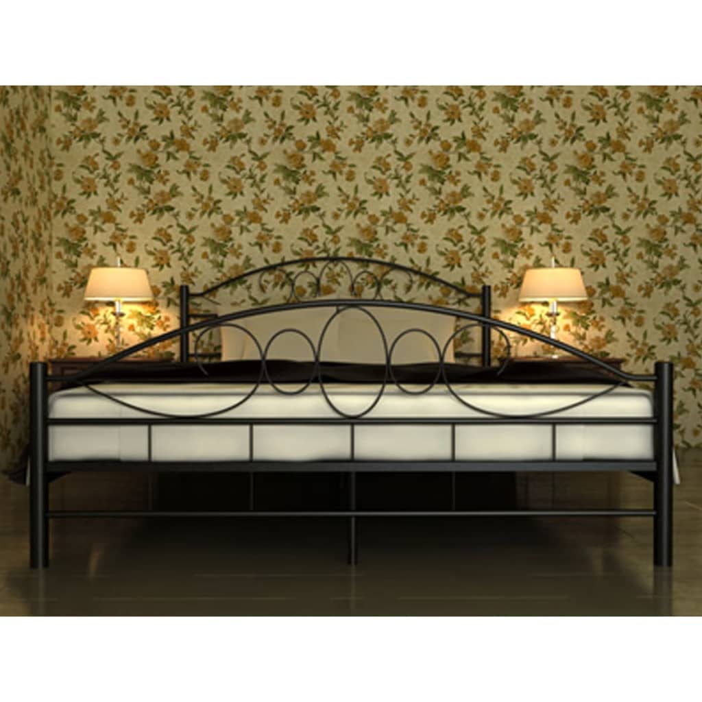Thumbnail - vidaXL Bett mit Matratze Schwarz Metall 180×200 cm