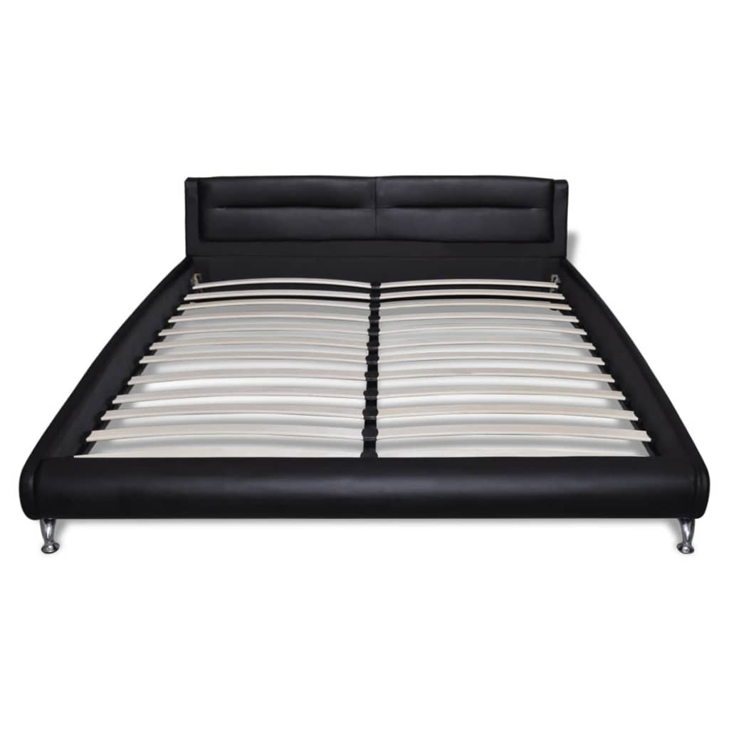 vidaXL Bed met matras modern kunstleer zwart/wit 140x200 cm