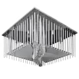 Square Crystal Ceiling Lamp with Aluminium Strips