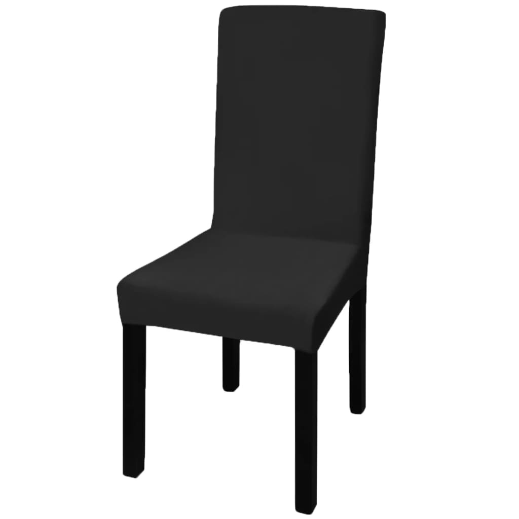 vidaXL Huse de scaun elastice drepte, 6 buc., negru vidaXL