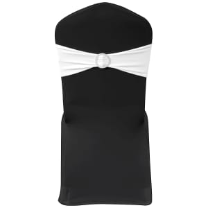 25 kosov belih raztegljivih dekor. trakov za stol z diamantno zaponko