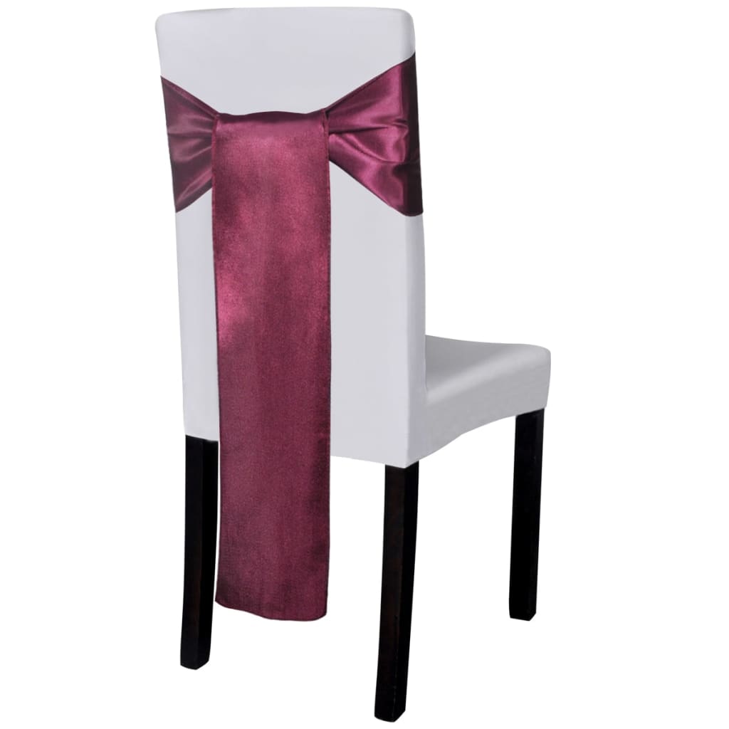 25 pcs Bordeaux Satin Decorative Chair Sash