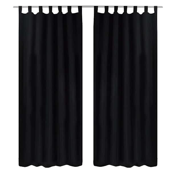 vidaXL Aasadega satiinist kardinad 2 tk 140 x 175 cm must