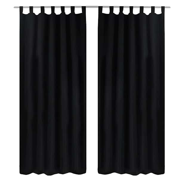 vidaXL Aasadega satiinist kardinad 2 tk 140 x 245 cm must