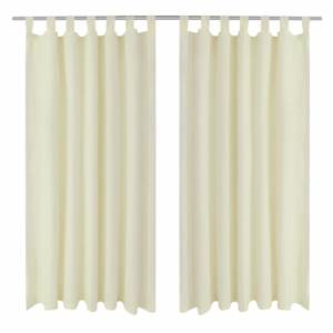 Aasadega mikrosatiinist kardinad 2 tk 140 x 245 cm kreemjasvalge