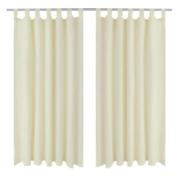 vidaXL Aasadega mikrosatiinist kardinad 2 tk 140 x 245 cm kreemjasvalge
