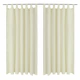 2 pcs Cream Micro-Satin Curtains with Loops 55" x 96"